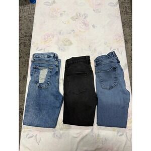 GOOD AMERICAN WOMENS DISTRESSED JEANS BUNDLE LOT OF THREE